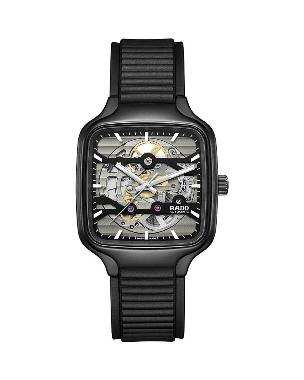 Rado Gray True Square Automatic Watch, 38Mm
