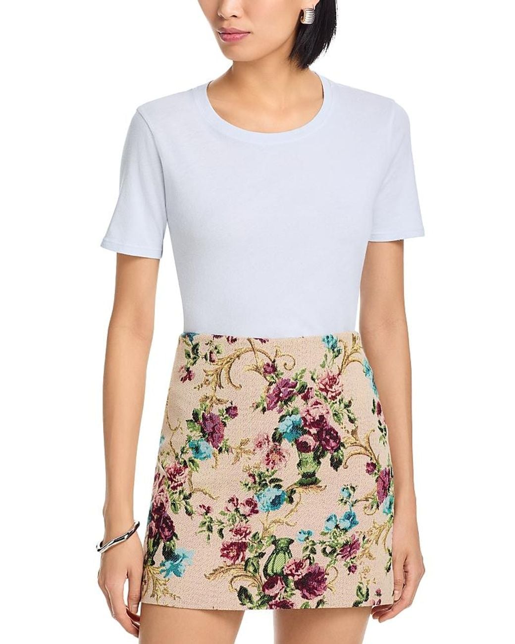 L'Agence White Stormy Crop Tee