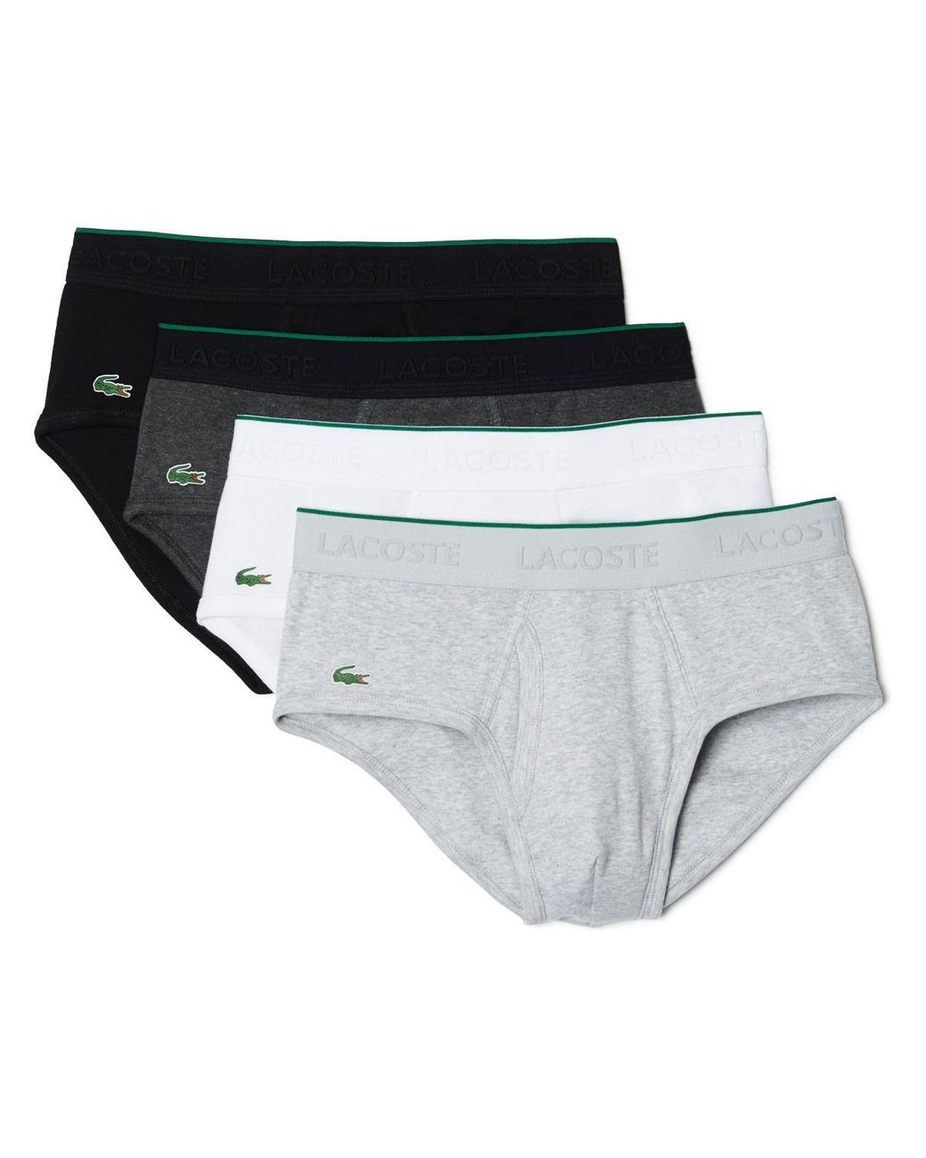 Lacoste 4-pack Brief Suprima Cotton Underwear in Gray for Men | Lyst