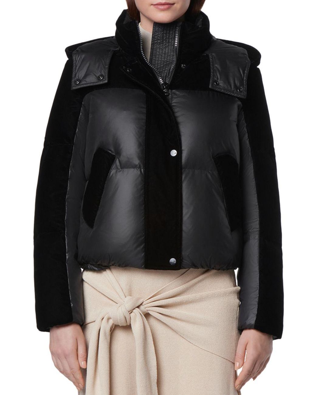 marc new york mixed media puffer coat