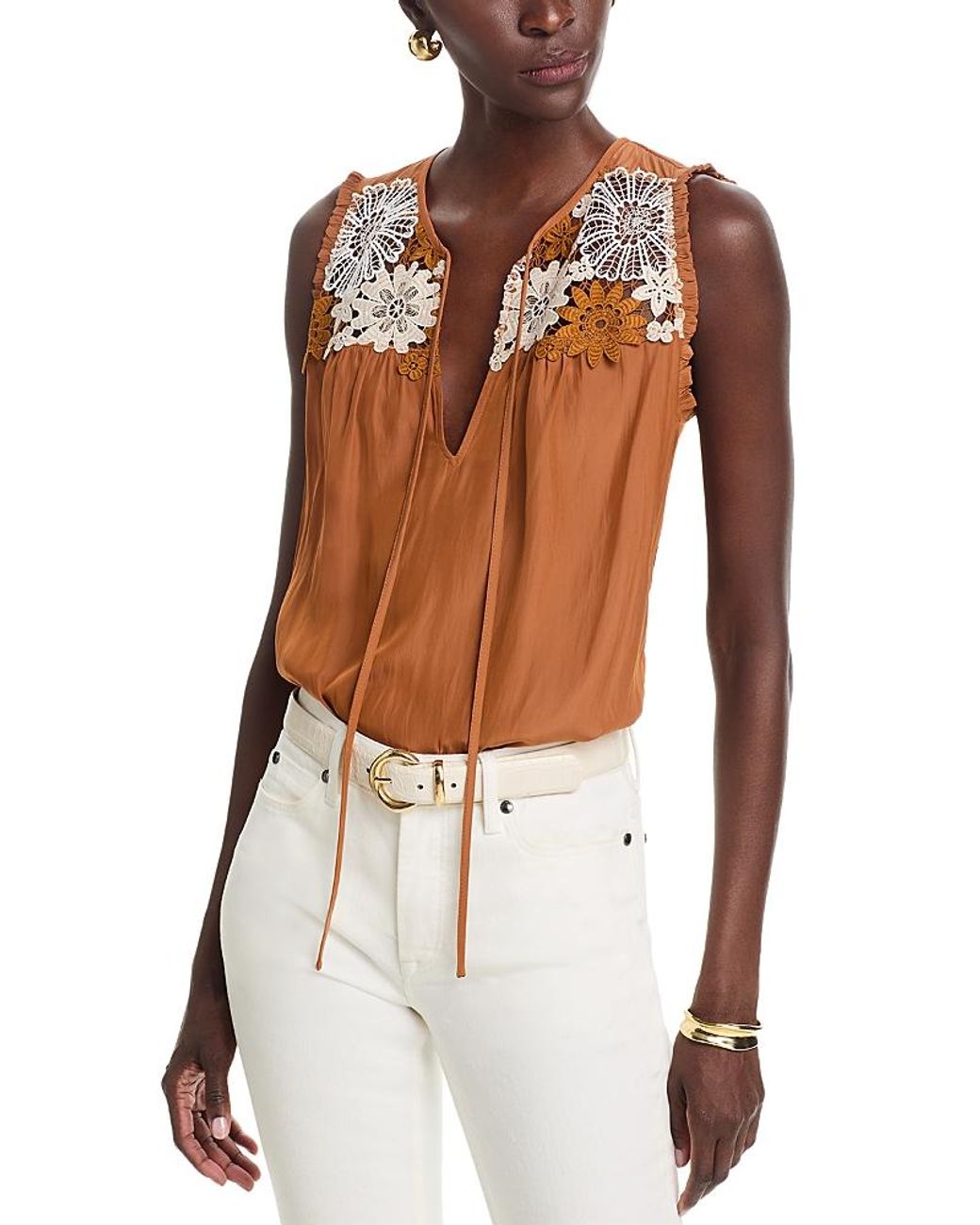 Ramy Brook White Adaline Top