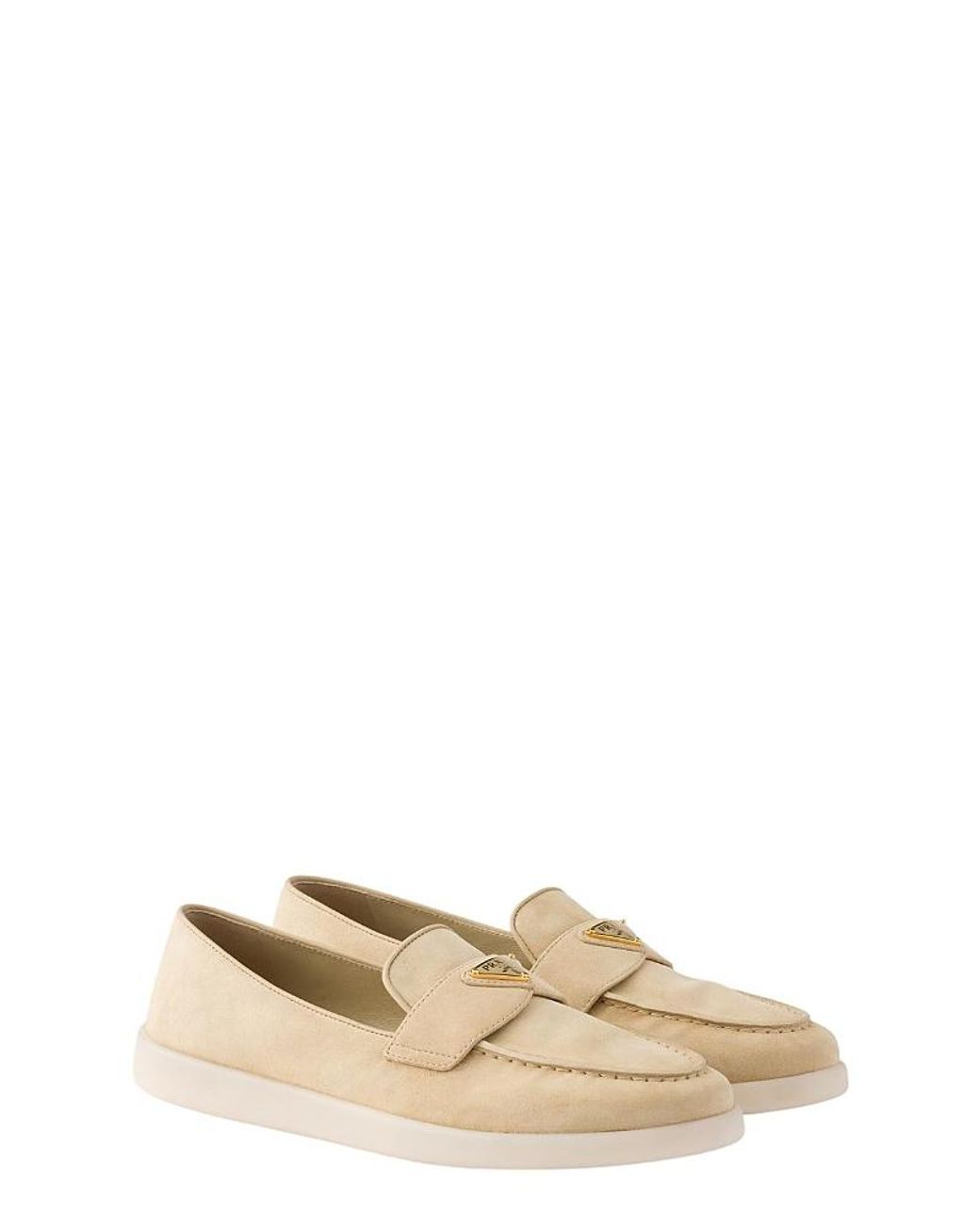 Prada Natural Suede Leather Loafers