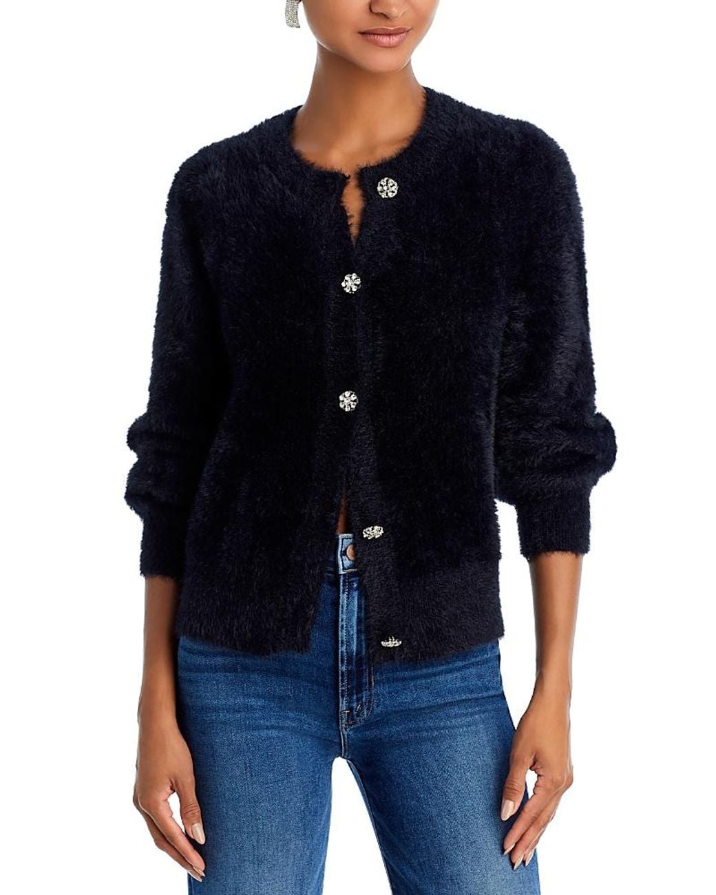 LEEZA EYELASH KNIT CARDIGAN
