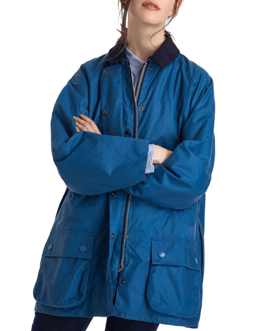 Barbour By Alexachung Edith Waxed Cotton Jacket in Blue | Lyst Canada