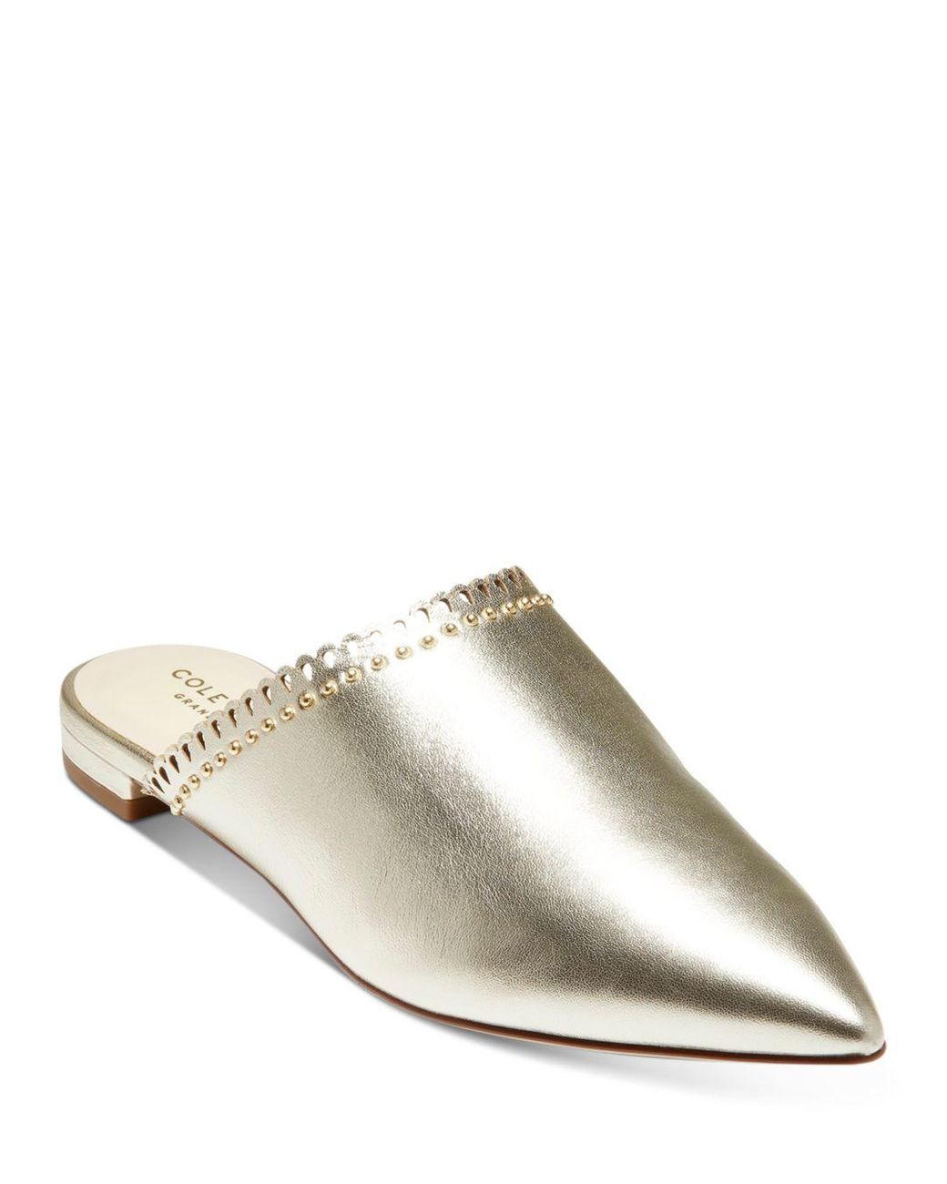 gold studded mules
