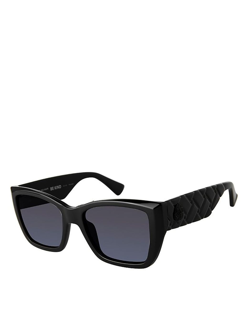 Kurt Geiger Black Rectangle Sunglasses, 54Mm