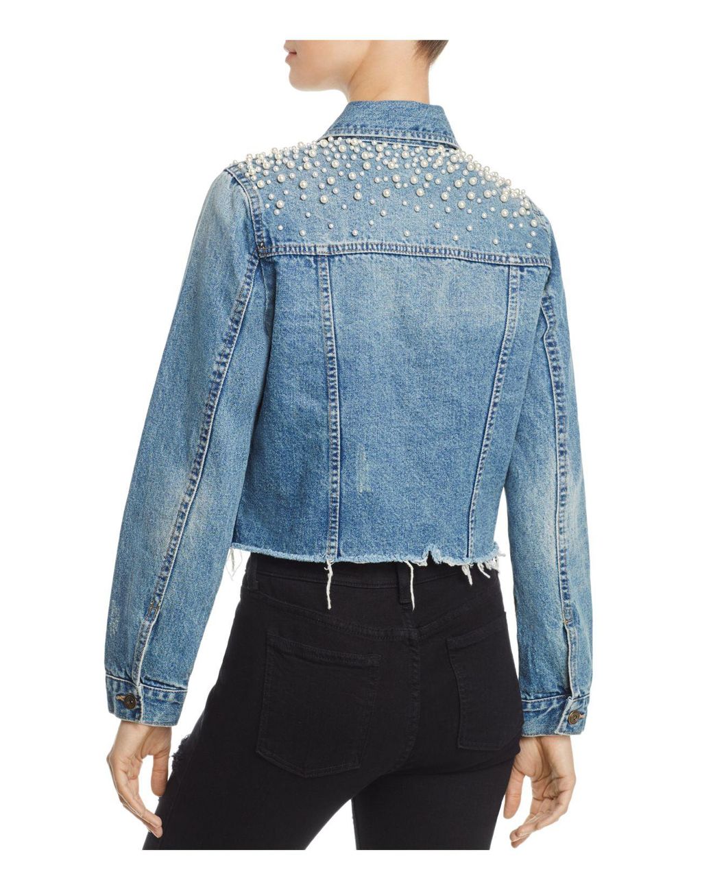pearl Beaded Denim Jacket 