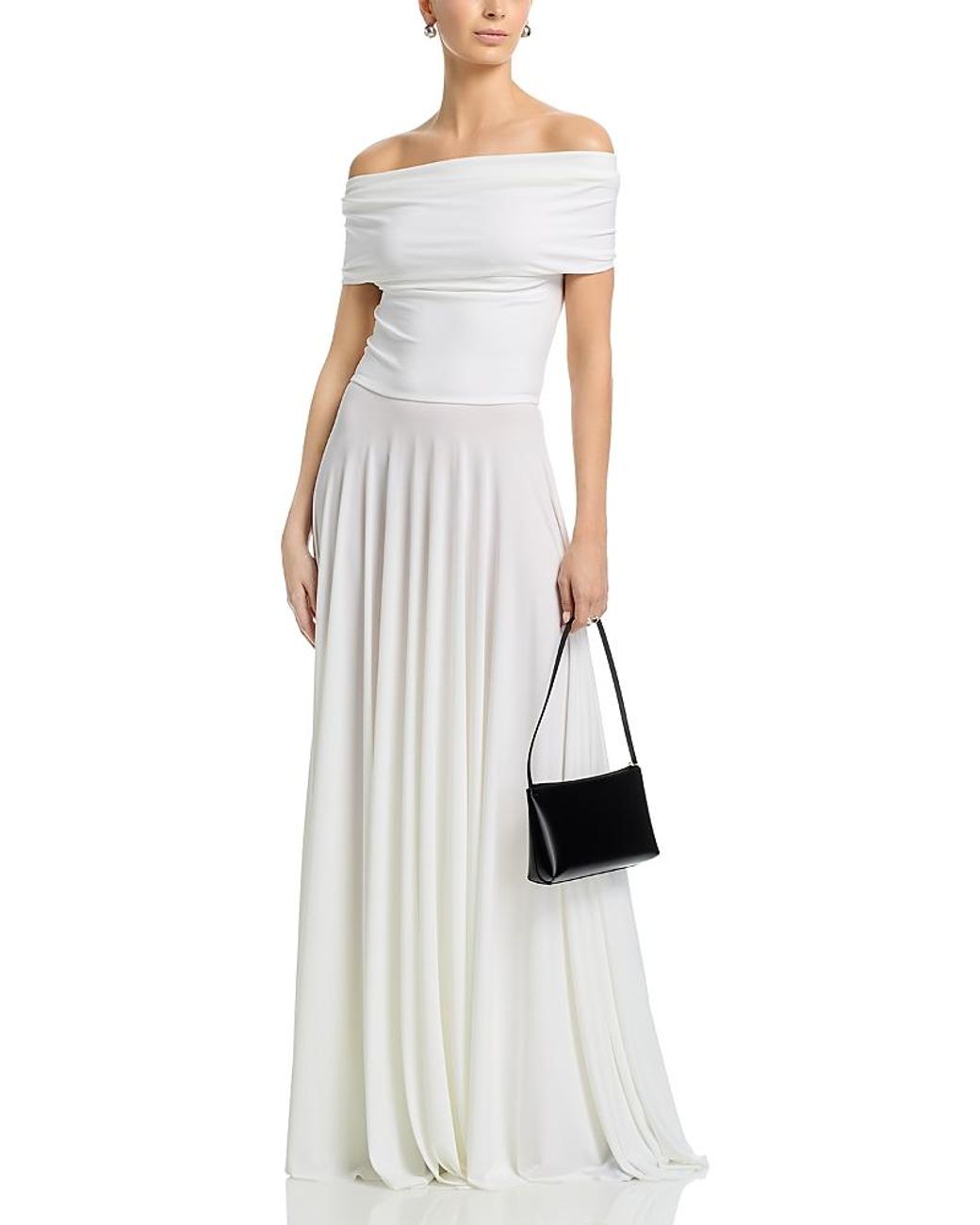 Norma Kamali White Flared Gown