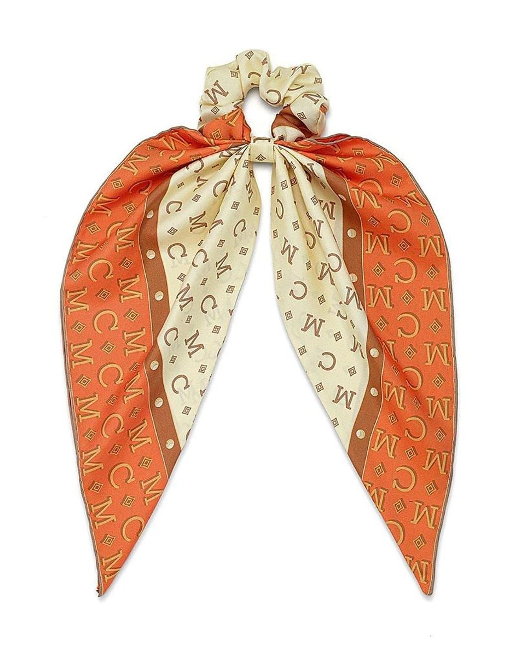 MCM Orange Upcycling Project Scarf Scrunchie