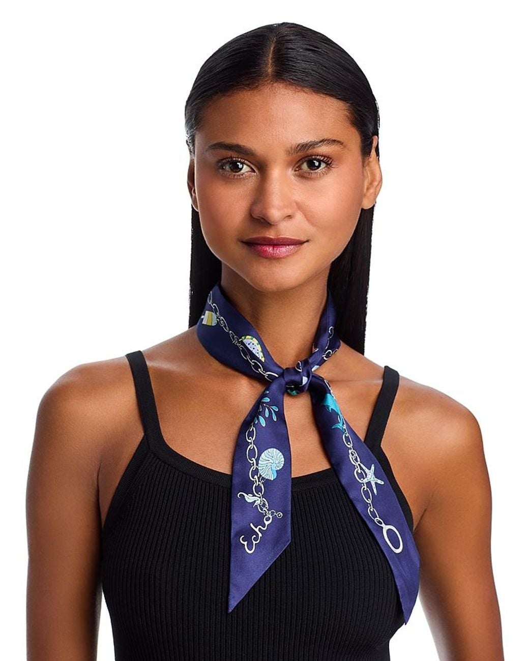 Echo Charmed Silk Ribbon Scarf in Blue | Lyst