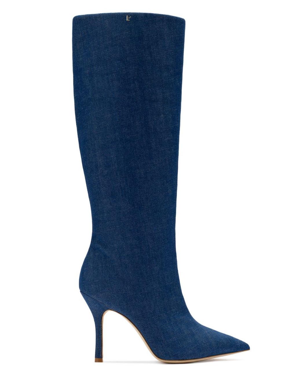 Larroude Kate Pointed Toe High Heel Boots in Blue | Lyst