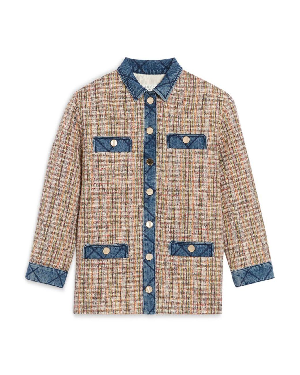 Sandro Christine Quilted Trim Tweed 