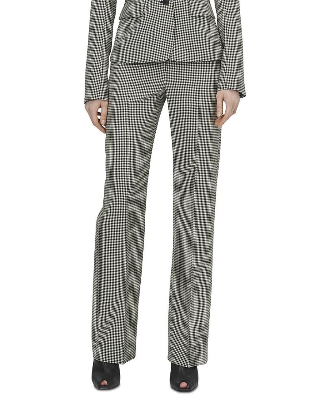 McQueen Gray Gingham Wool Pants