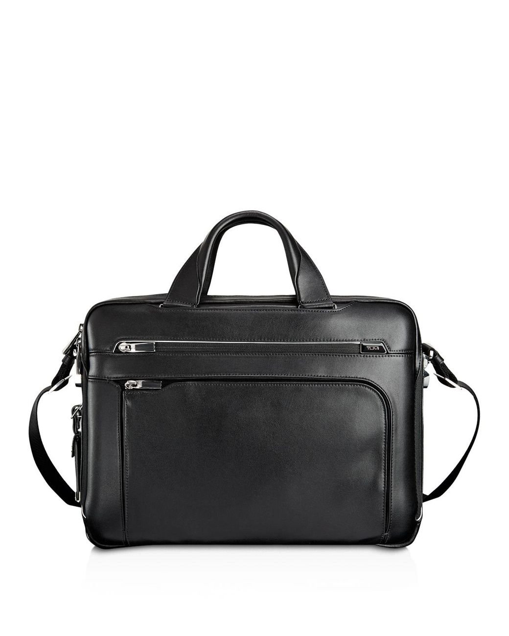 Tumi Arrive Sawyer Leather Briefcase in Black for Men | Lyst