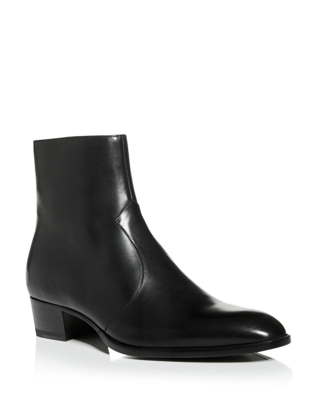 Saint Laurent Wyatt Zip Ankle Boots in Black for Men | Lyst