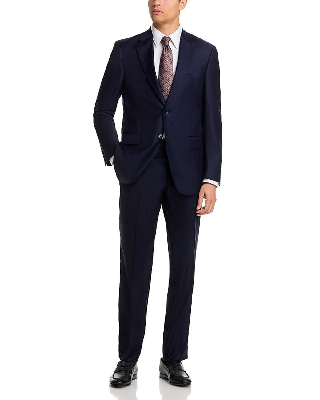 Peter Millar Blue Flynn Solid Classic Wool Regular Fit Suit for men