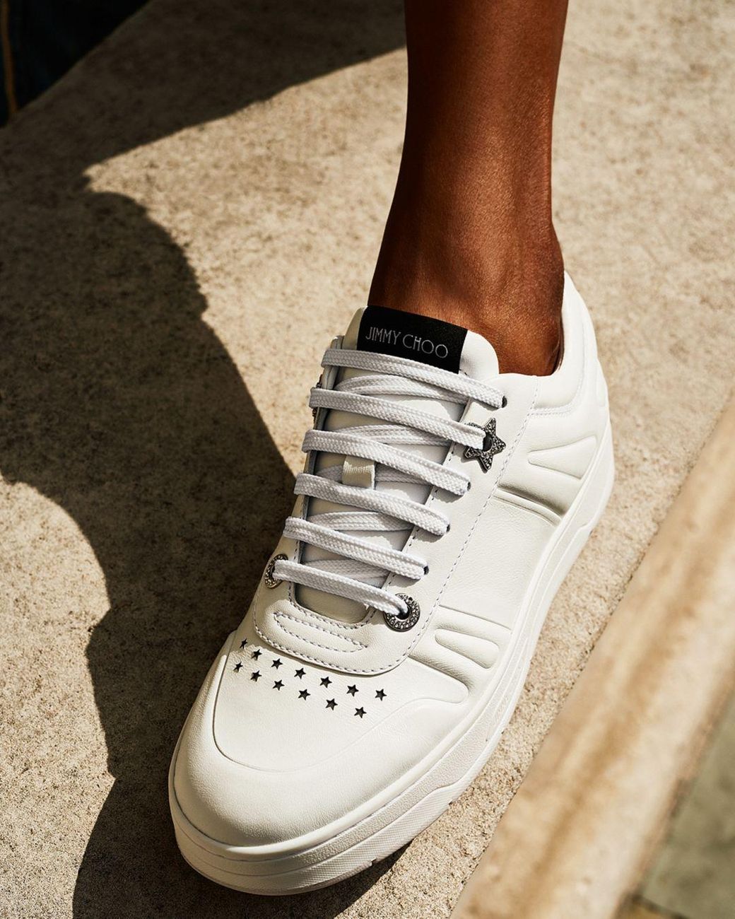 Jimmy Choo Leather Hawaii Low Top Platform Sneakers in White | Lyst