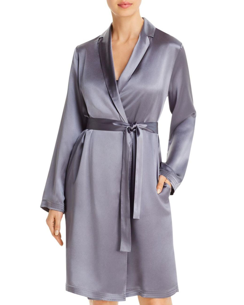silver silk robe