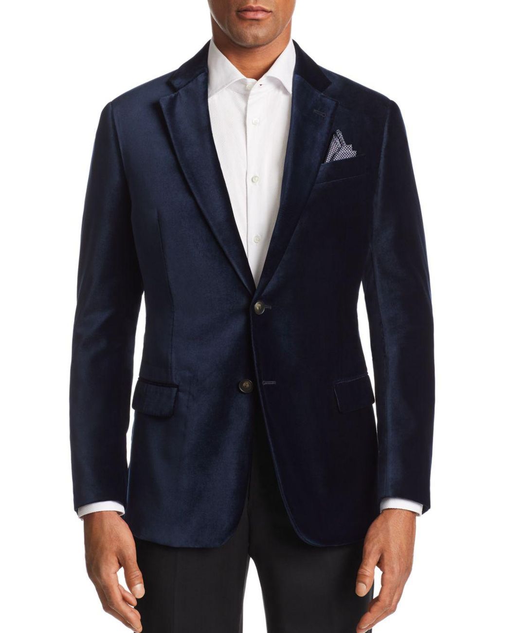 Emporio Armani G-line Velvet Tailored Fit Jacket in Blue for Men | Lyst