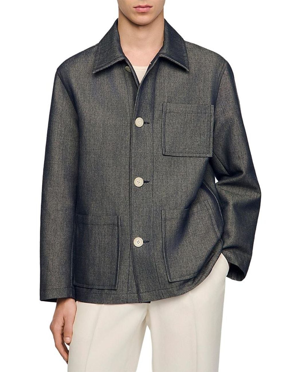 Sandro Gray Effect Worker Jacket for men