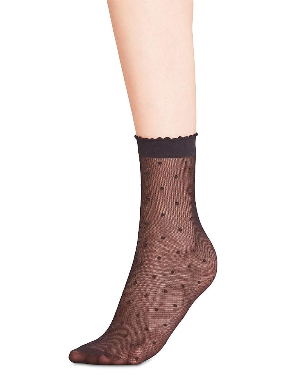 Falke Black Sheer Dot Ankle Socks