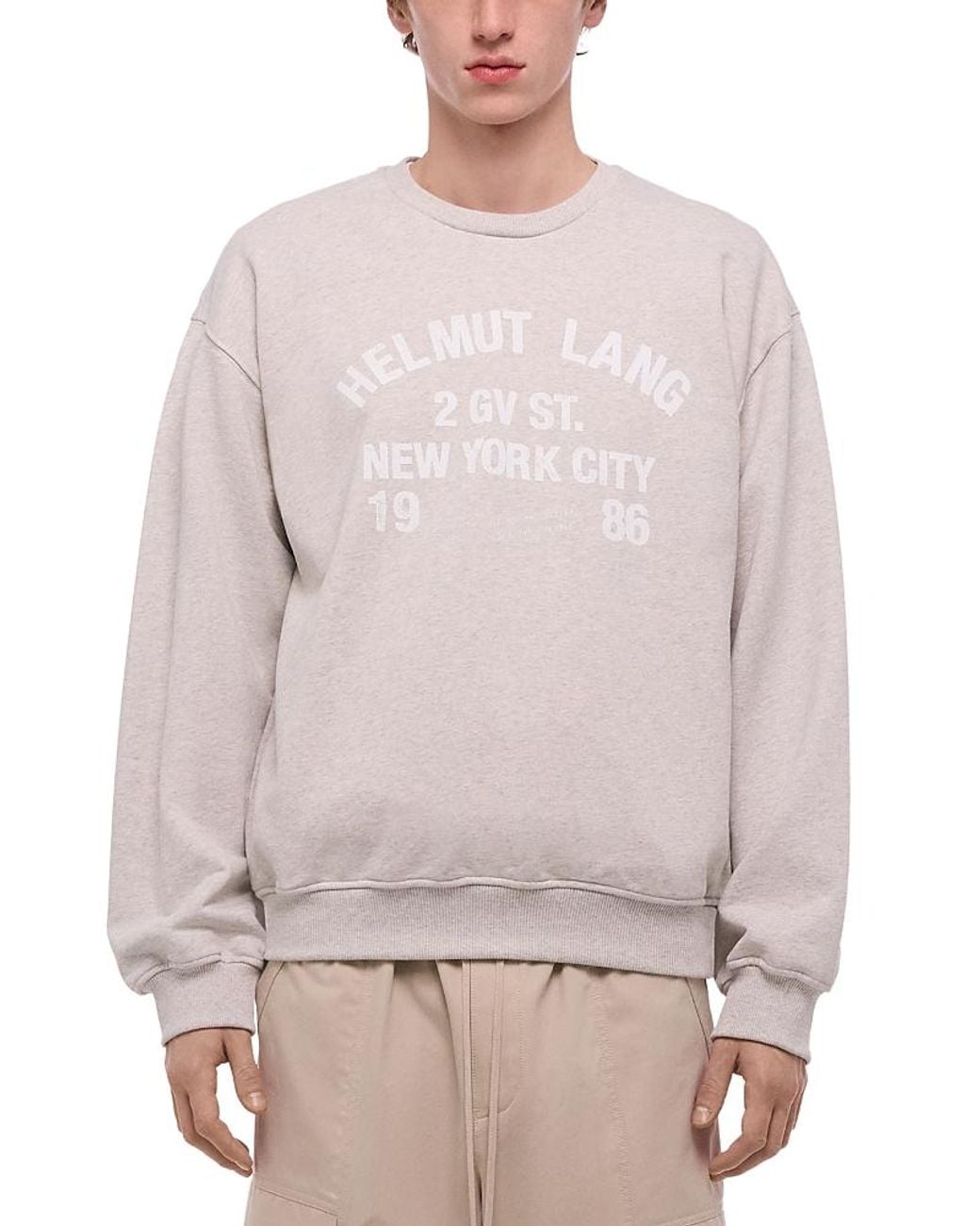 Helmut Lang Gray Varsity Crew for men