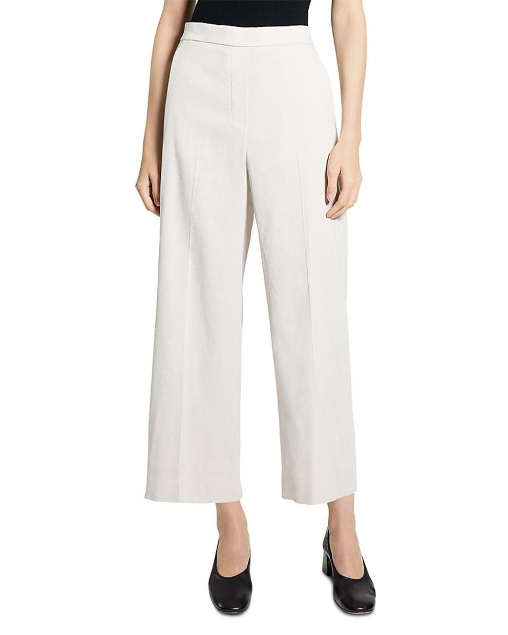 Theory White Cropped Pants