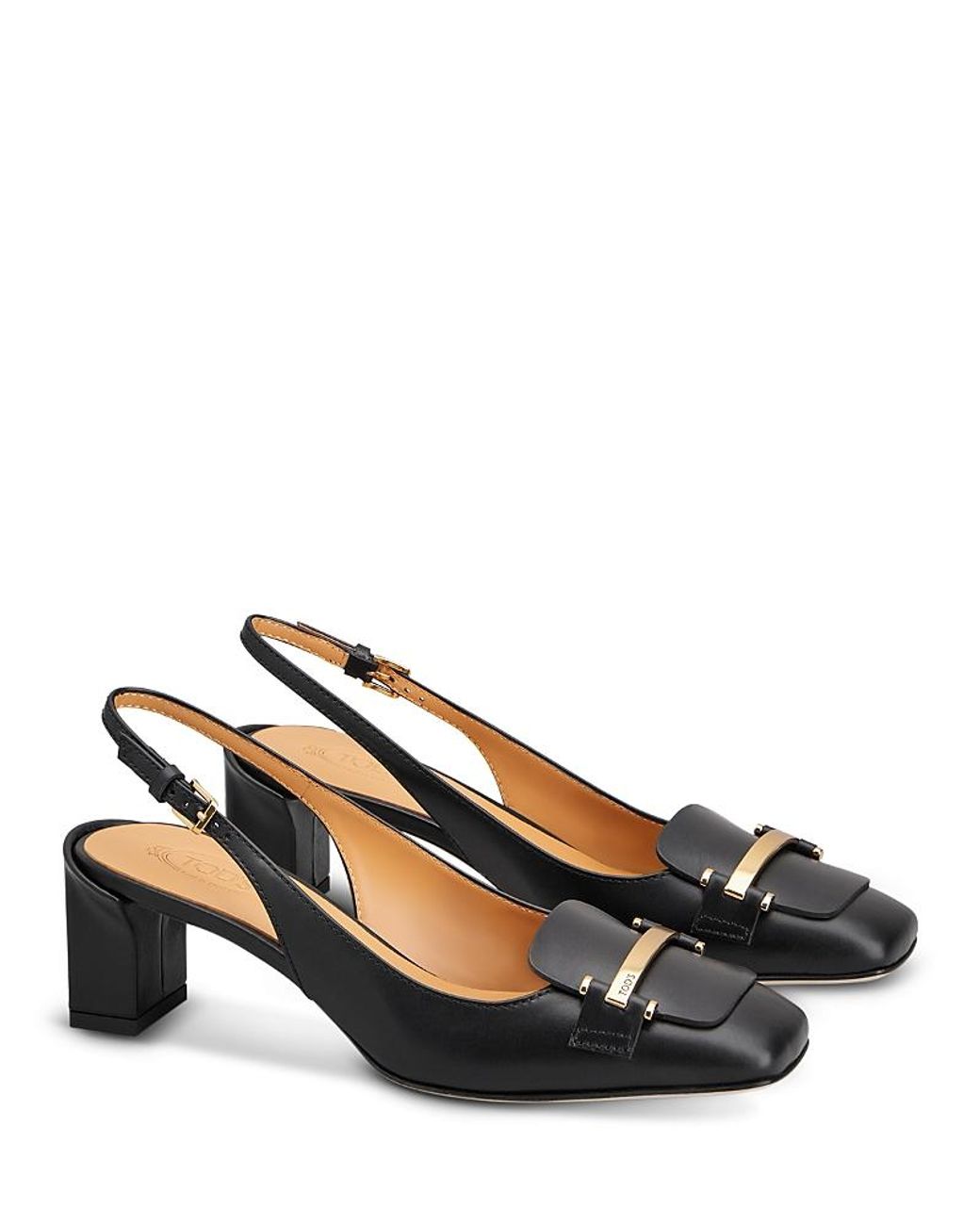 Tod's Black Leather Slingback Pumps