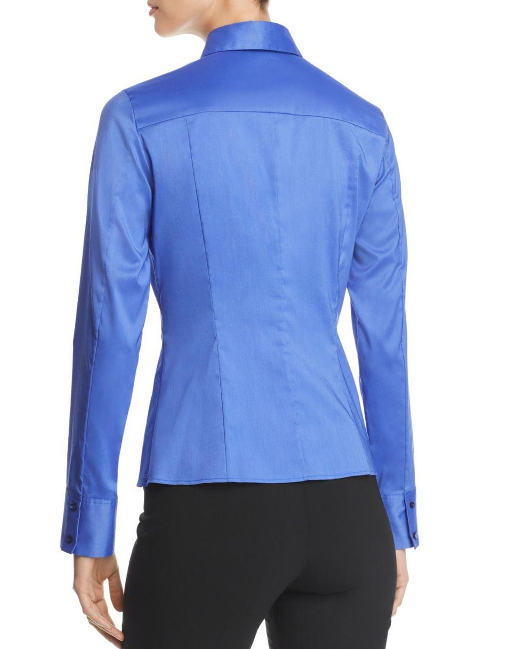 BOSS by HUGO BOSS Cotton Blend Blouse | Bashina in Blue | Lyst Canada