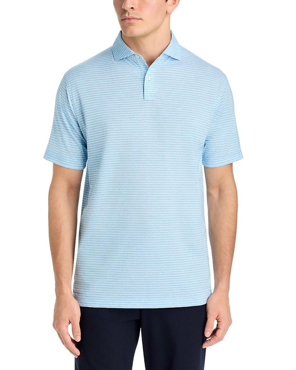 Peter Millar Blue Etc Stripe Performance Jersey Polo for men