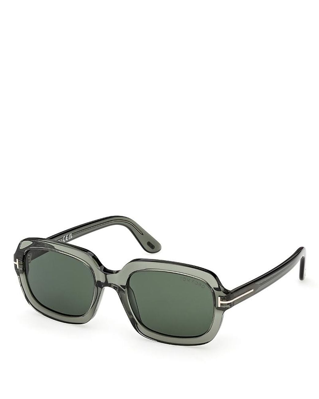 Tom Ford Green Rectangular Sunglasses, 53Mm