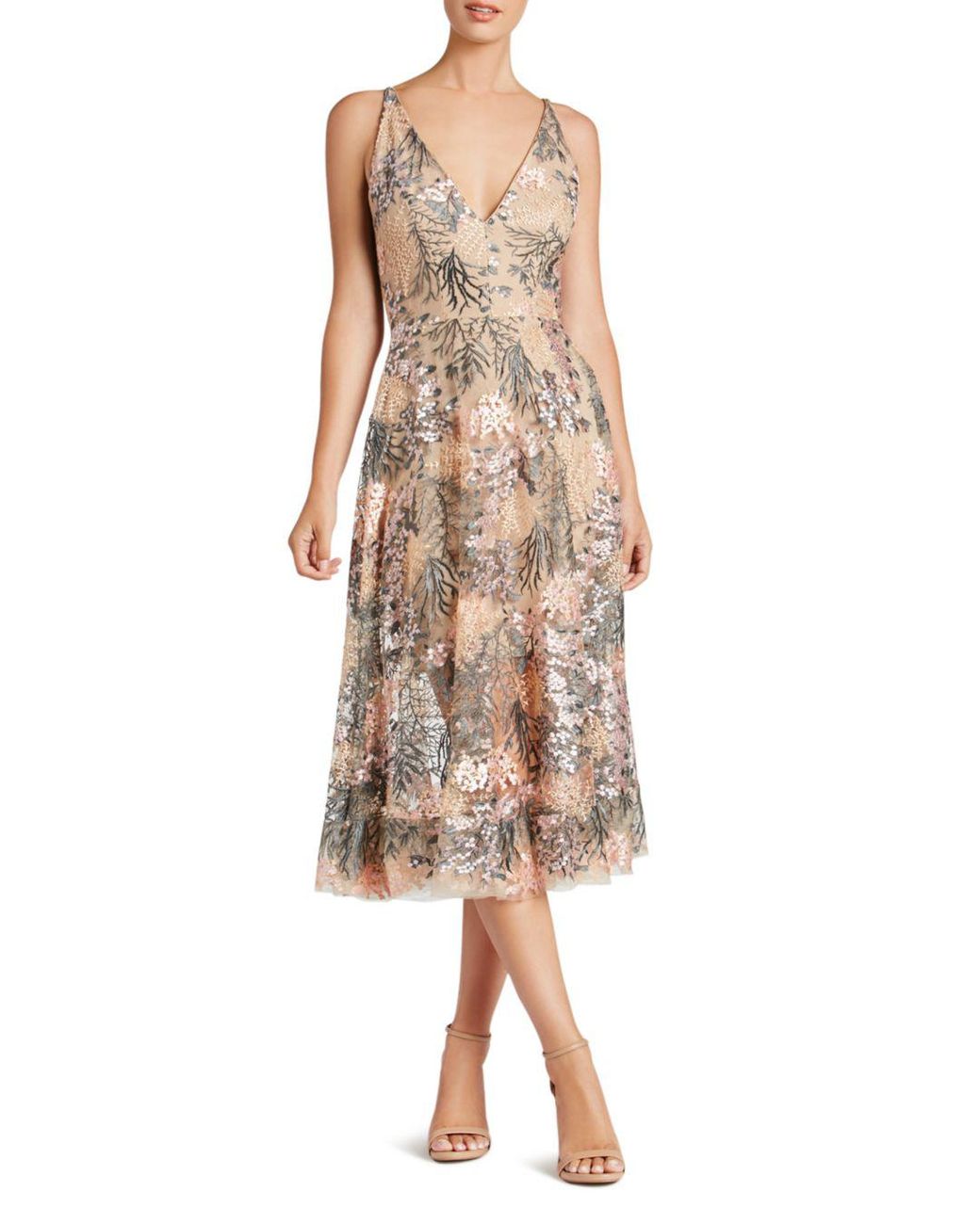 slim fit dress slacks Dress The Population Audrey Dress - Purple main image 0