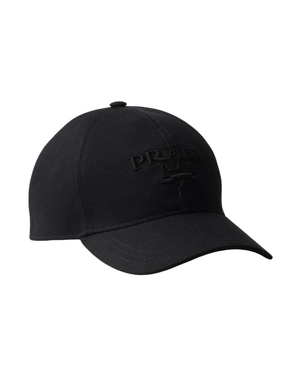 Prada Black Drill Baseball Cap for men