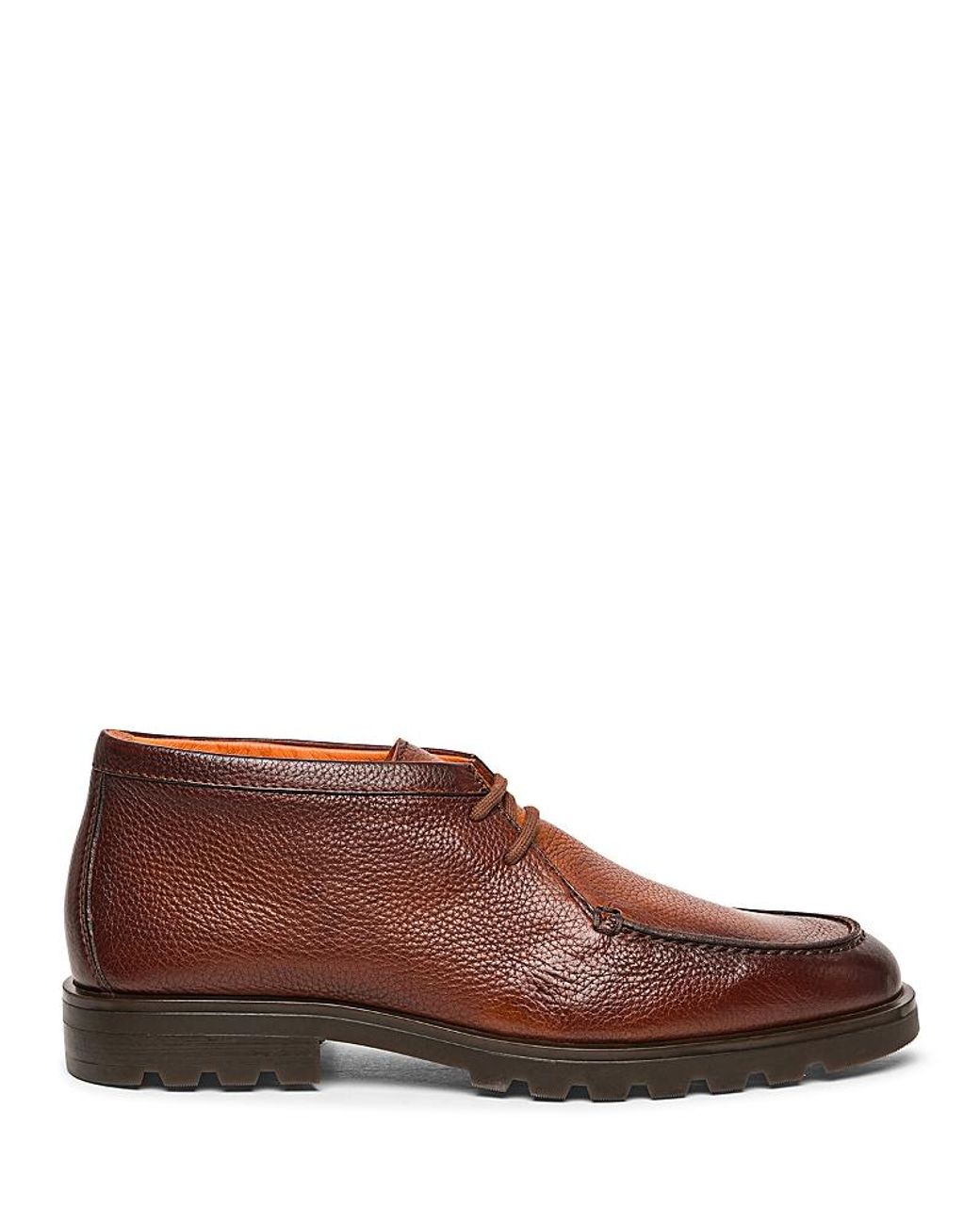 Santoni Brown Leather Boots for men