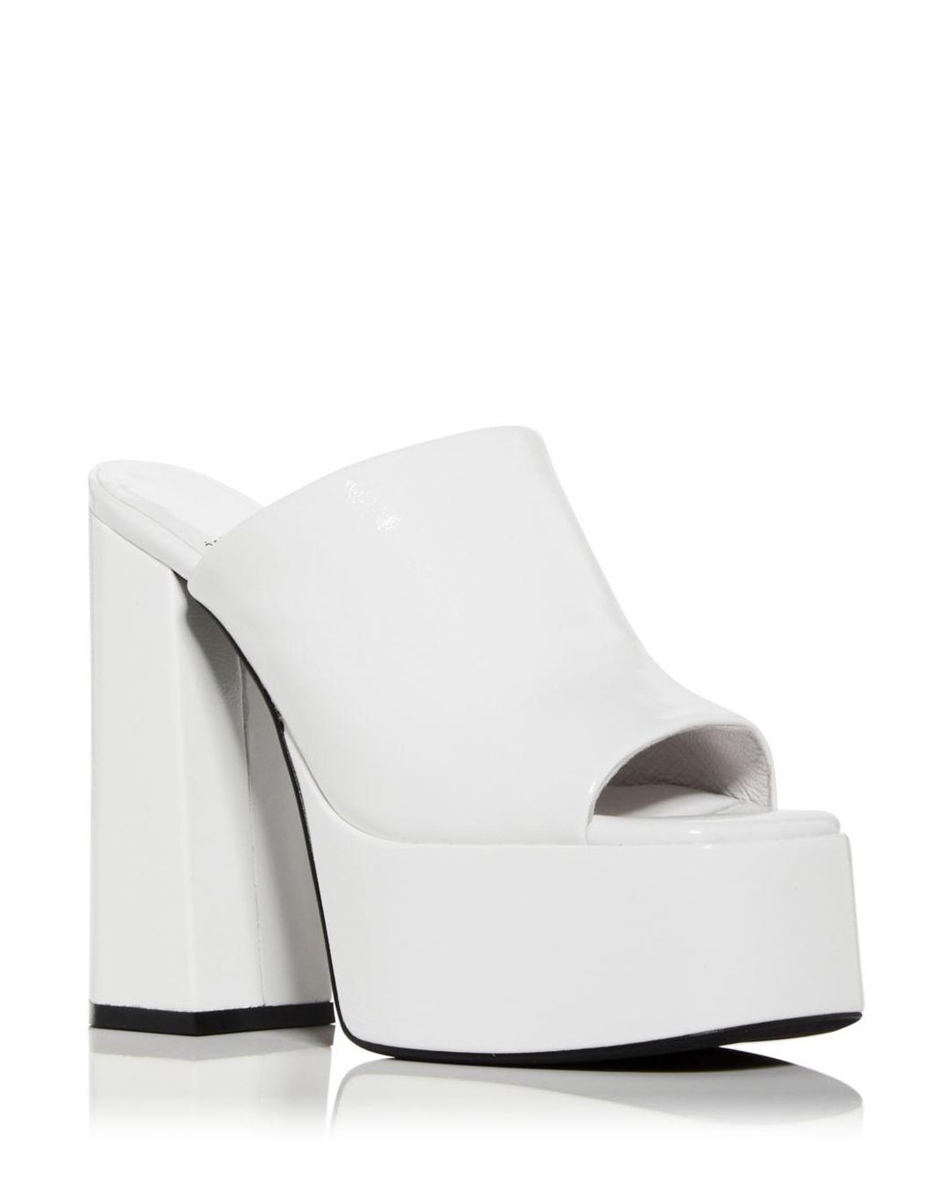 Jeffrey Campbell Platform High Block Heel Slide Sandals in White | Lyst