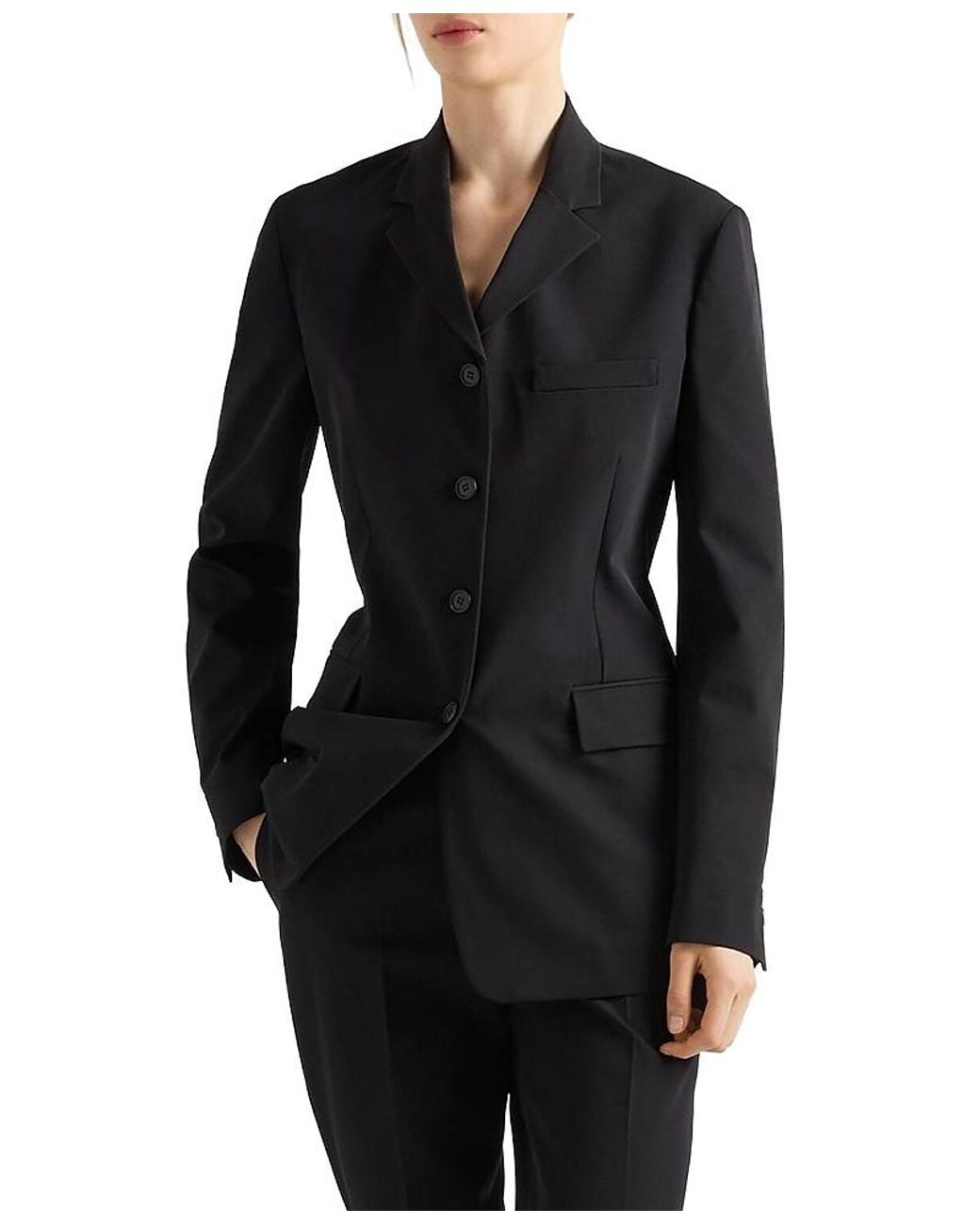 Prada Black Single-Breasted Techno Stretch Jacket