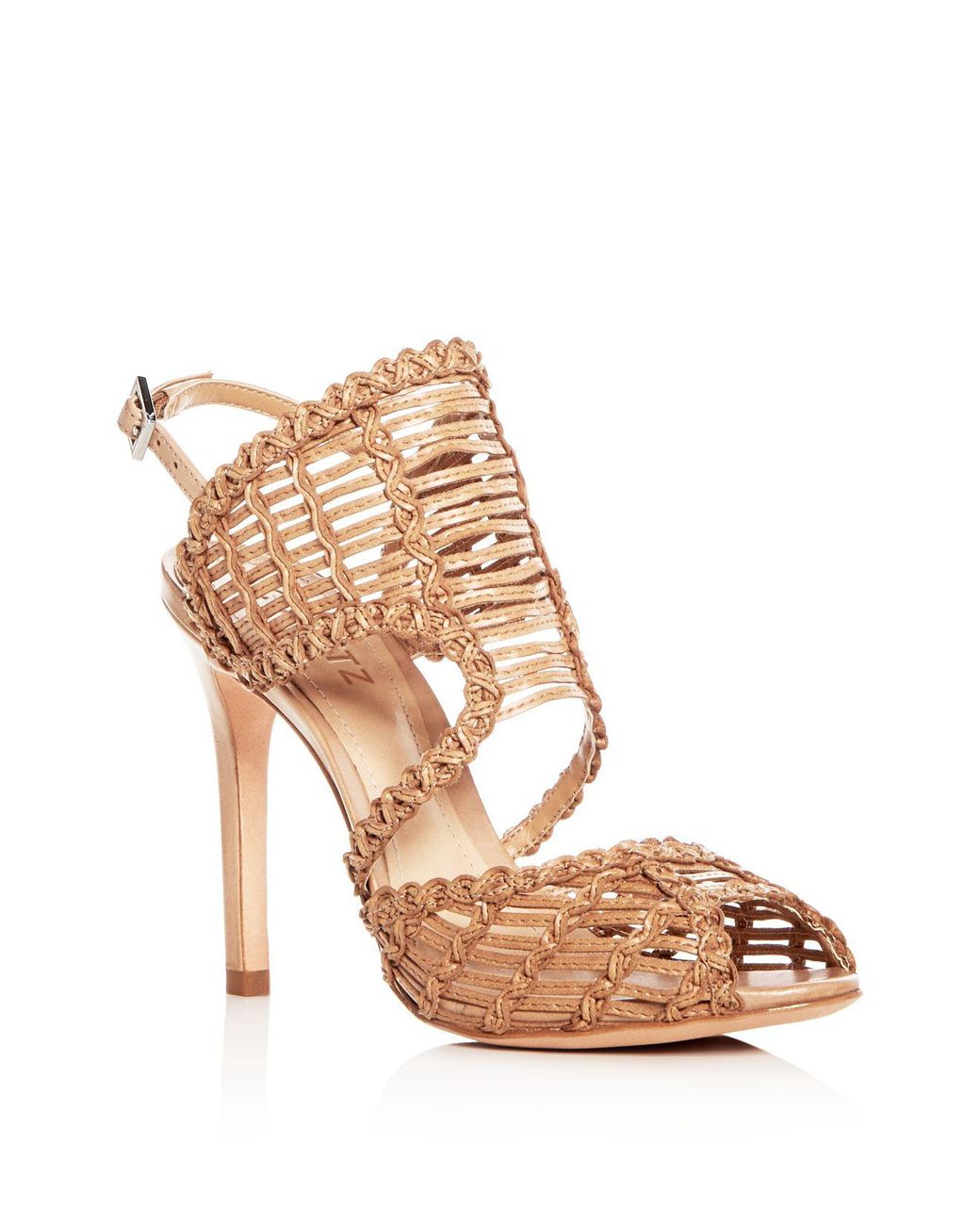 SCHUTZ SHOES Women's Thamis Woven Leather Caged High-heel Sandals | Lyst