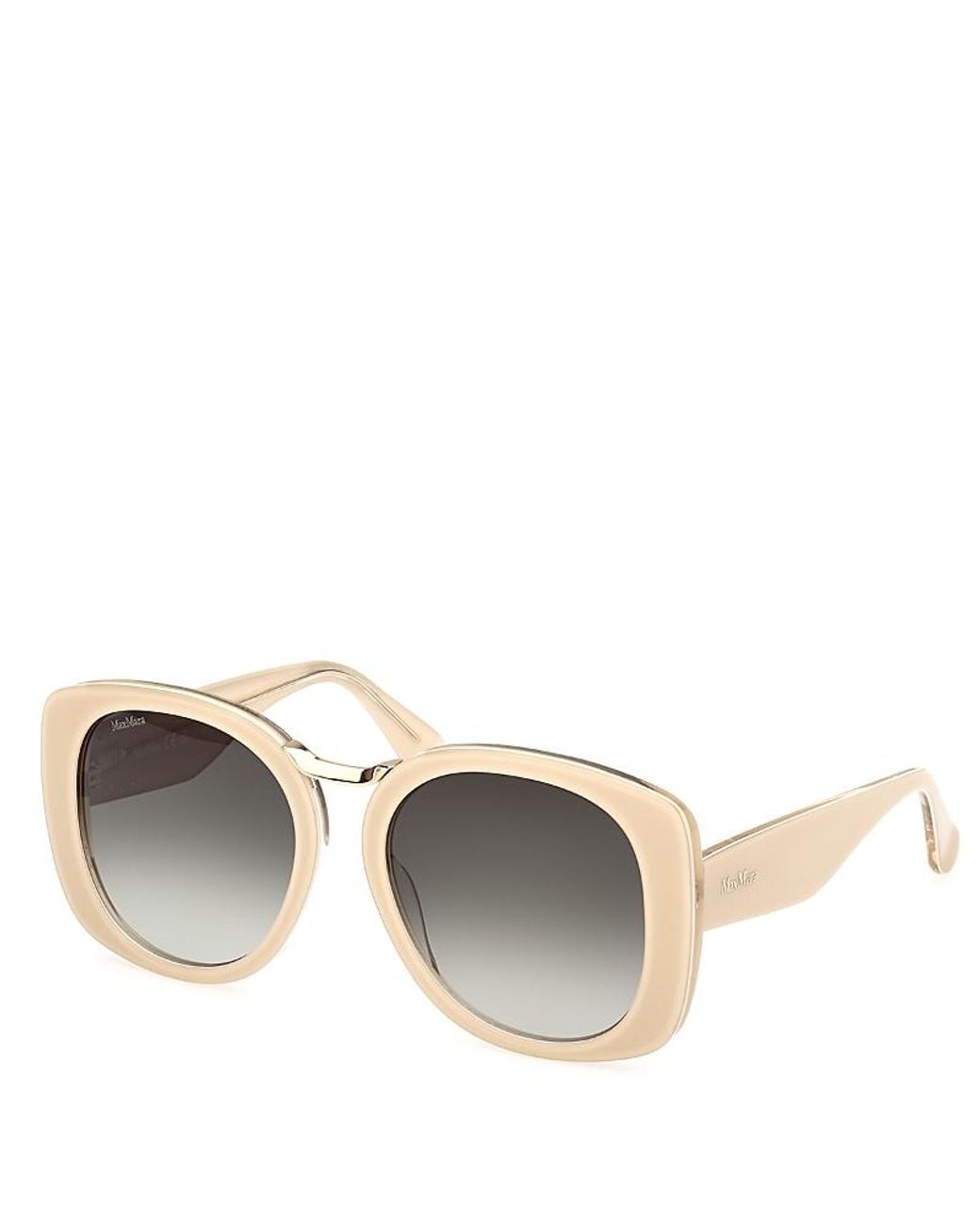 Max Mara Metallic Bridge Gradient Round Sunglasses, 55Mm