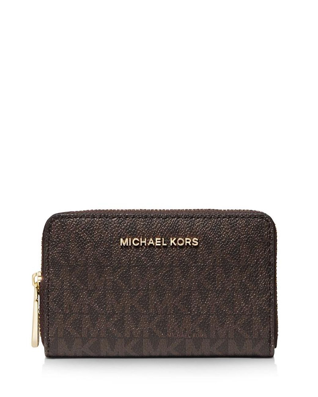 Michael Kors Brown Michael Small Monogram Card Case