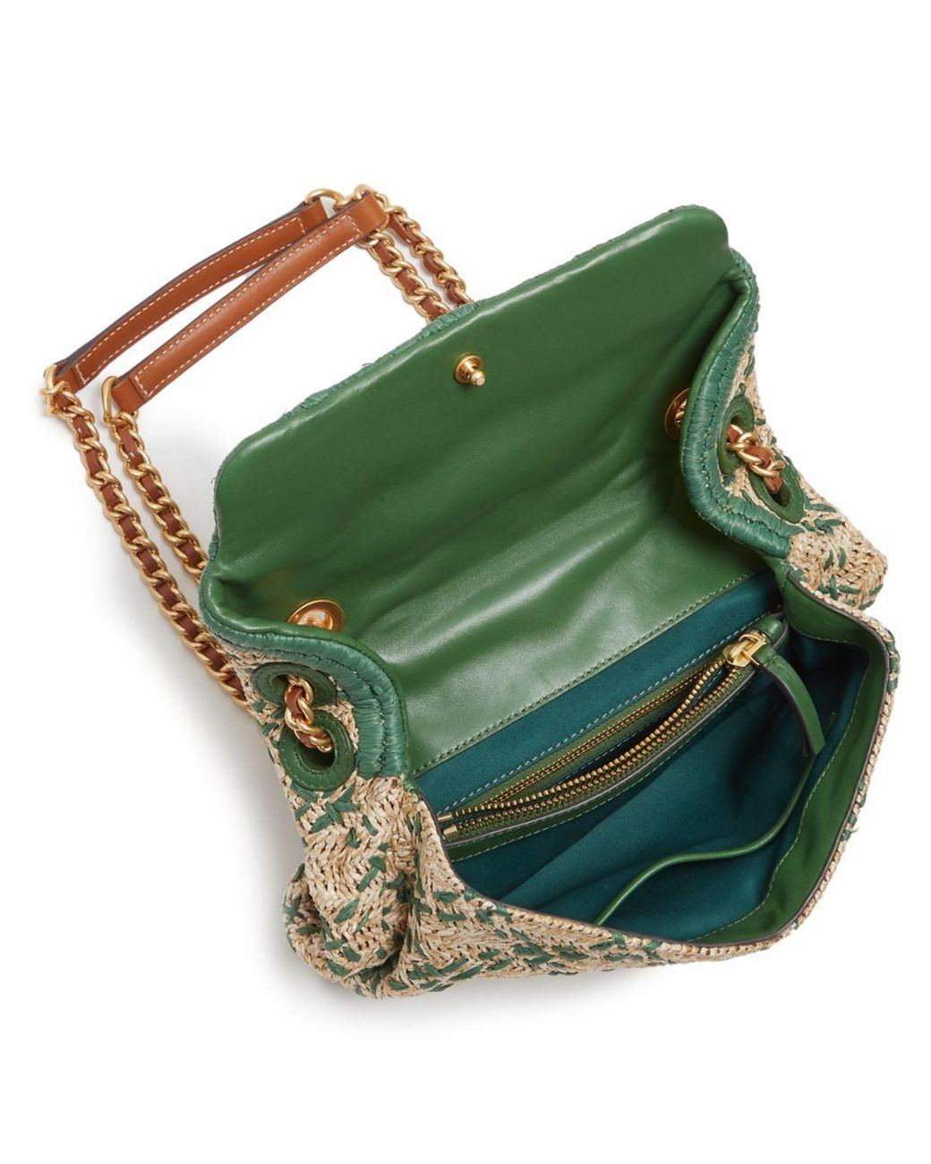 Tory Burch Fleming Soft Straw Small Convertible Shoulder Bag in