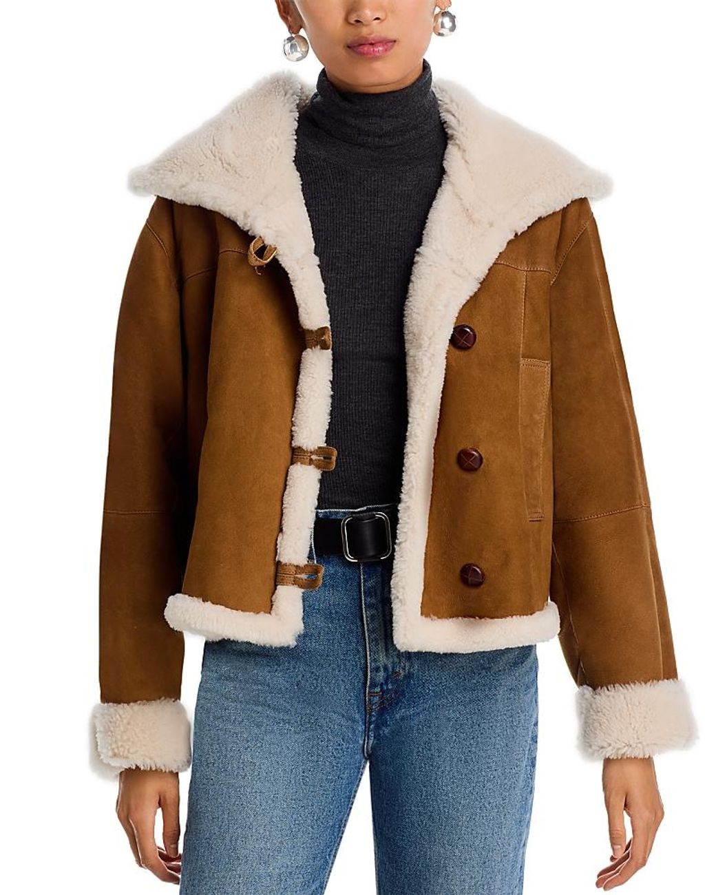 IRO Brown Huesca Shearling Coat