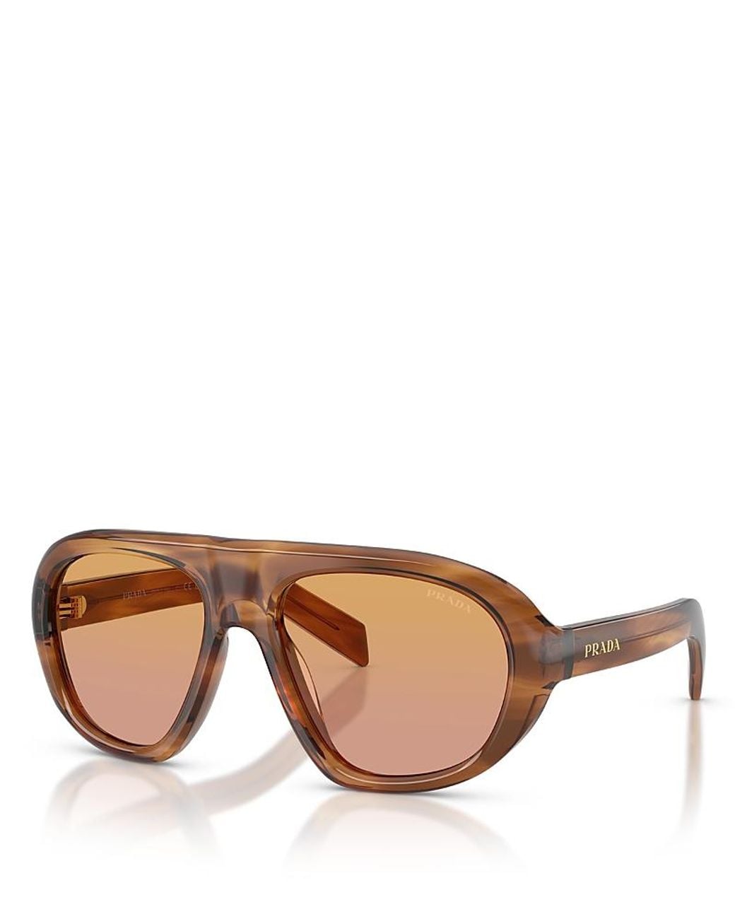 Prada Brown Round Sunglasses, 56Mm