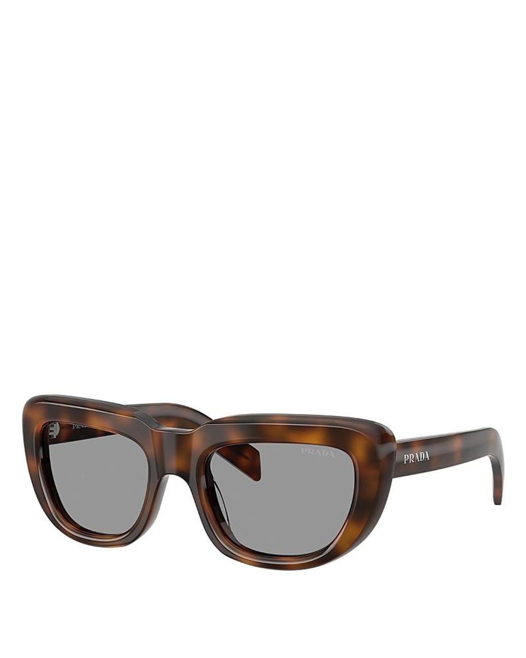 Prada Gray Rectangular Sunglasses, 54Mm