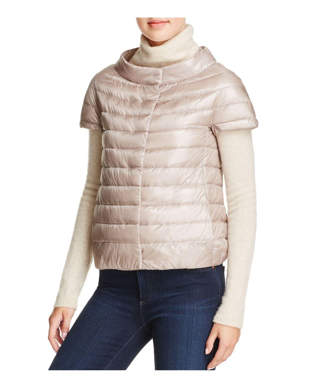 Herno Cap-sleeve Short Down Vest | Lyst