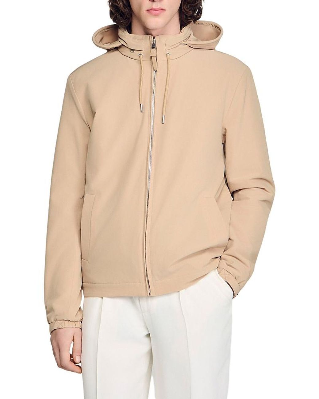 Sandro Natural Orion Hooded Zip Up Jacket for men