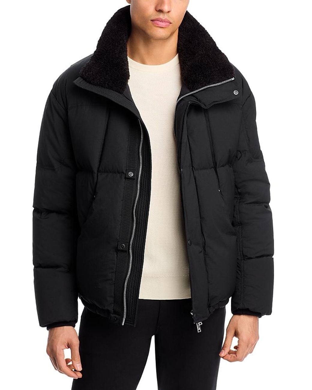 Moose Knuckles Black Everest Oversized Bomber Jacket for men
