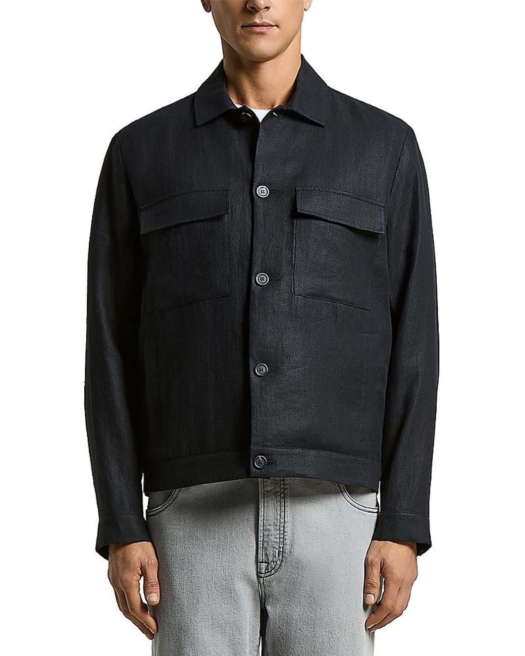 Peserico Black Overshirt Jacket for men