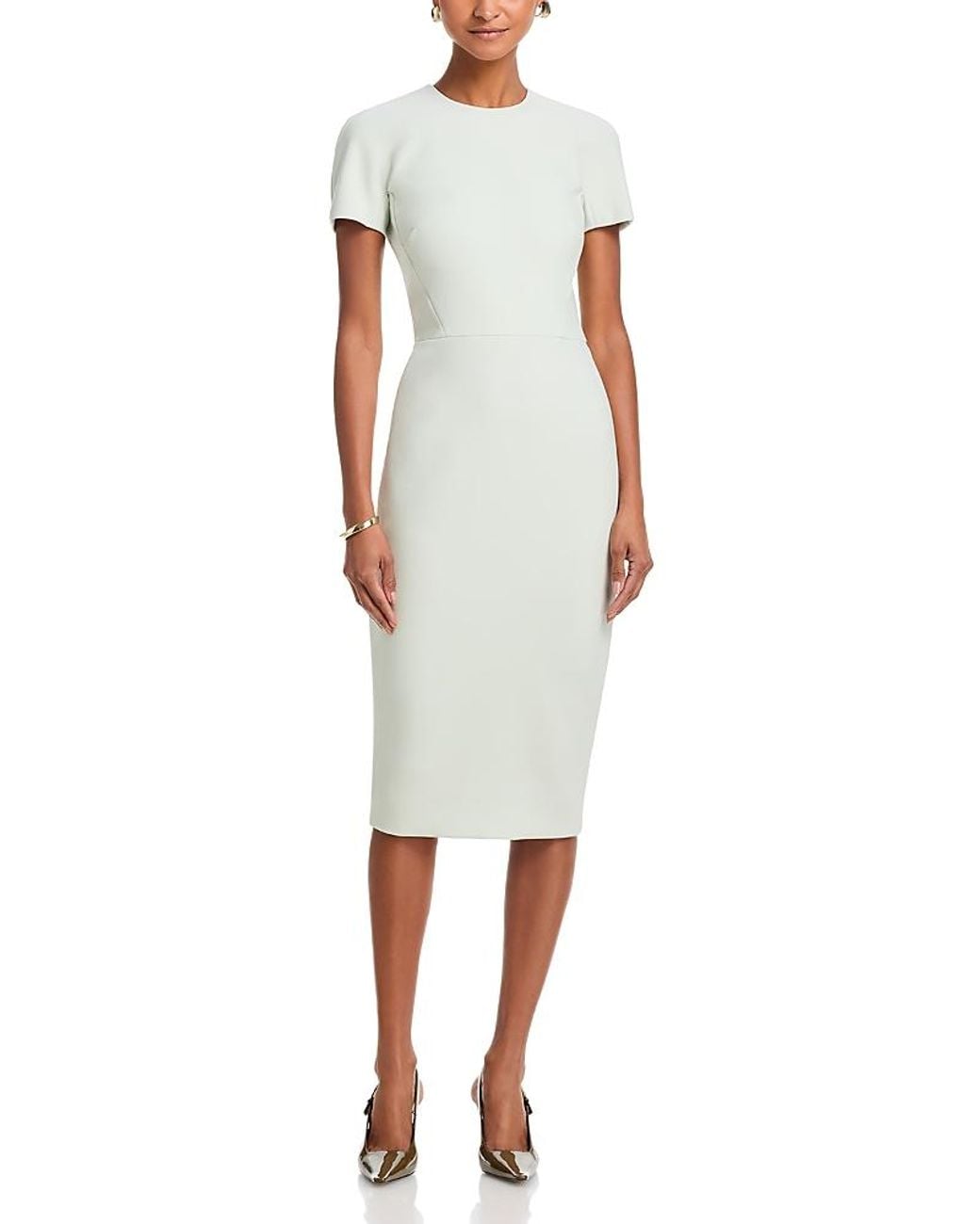 slim fit dress slacks Vitamin A Women's Coast Shirt Dress - White Cotton Jersey main image 1