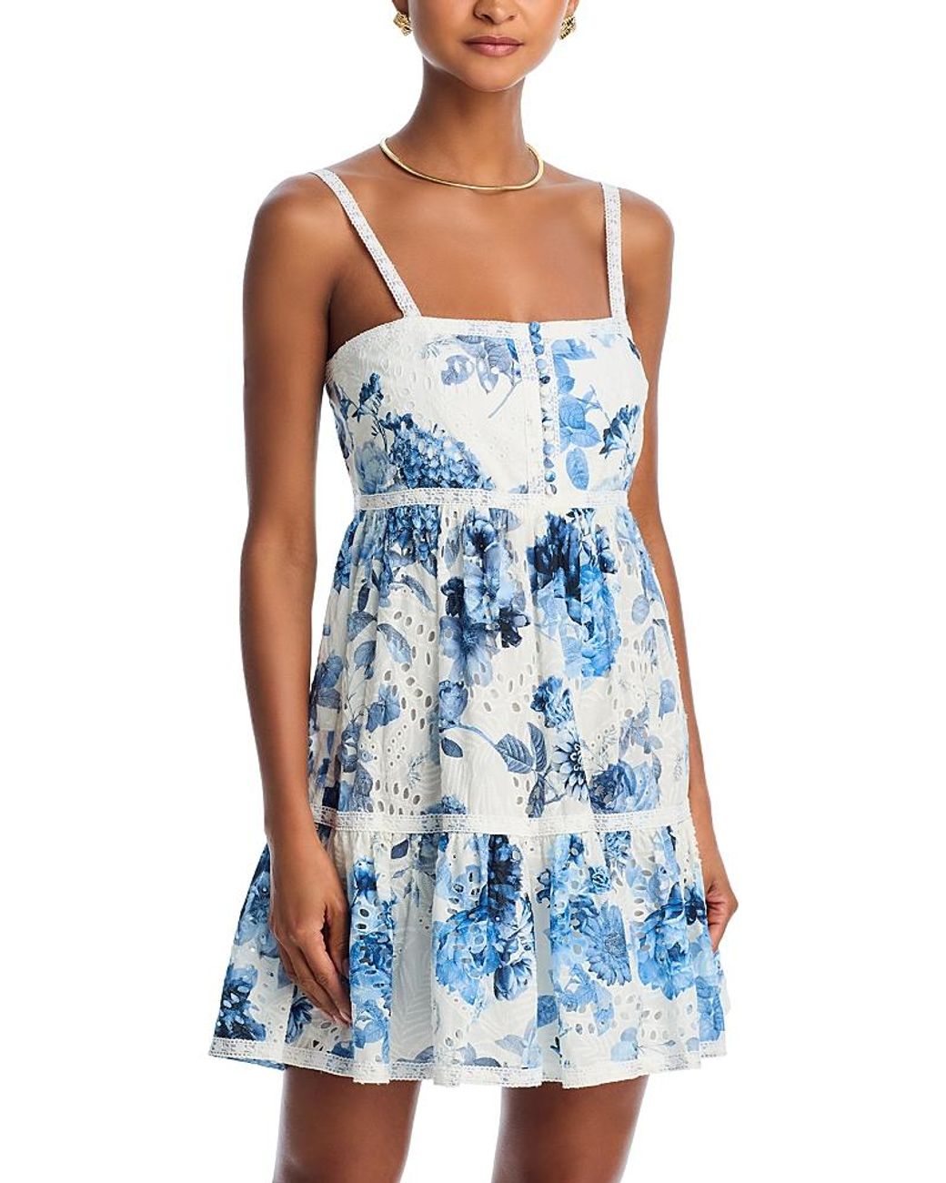 Alice+Olivia■Fallon Square Neck Babydoll Dress■ドレス Alice + Olivia Fallon Square-Neck Babydoll Mini Dress