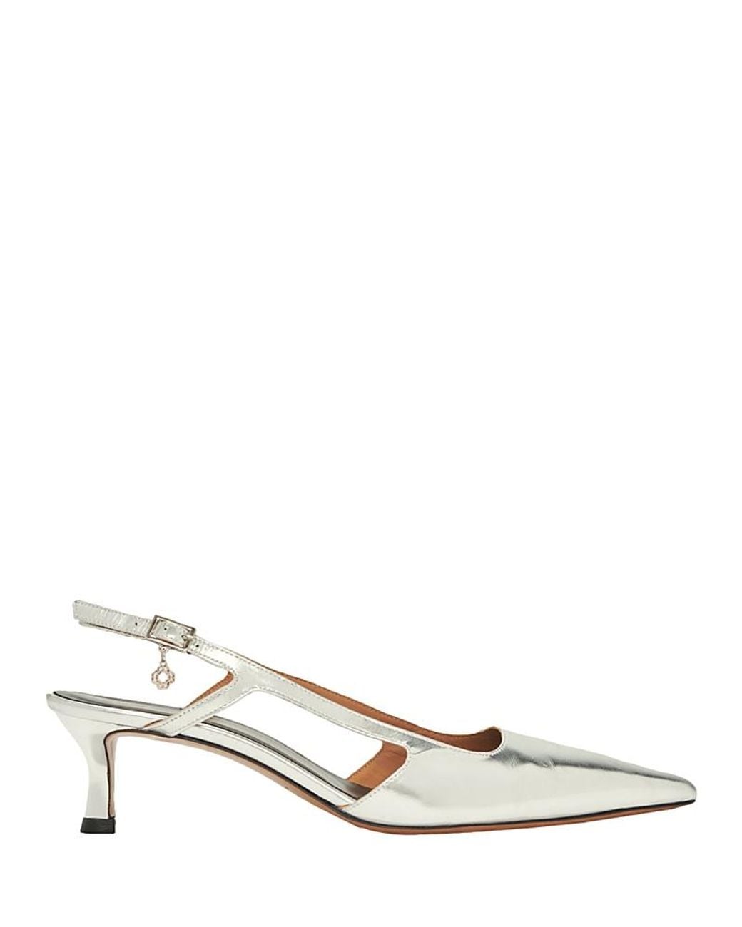Maje White Leather Strappy Heels